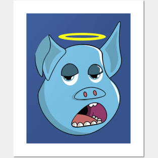 Angel Blue Pig Posters and Art